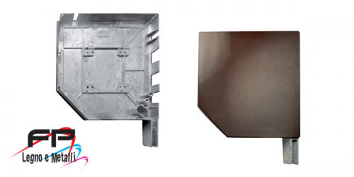 Fianchi in alluminio preverniciati da 45° con predisposizione per piastra